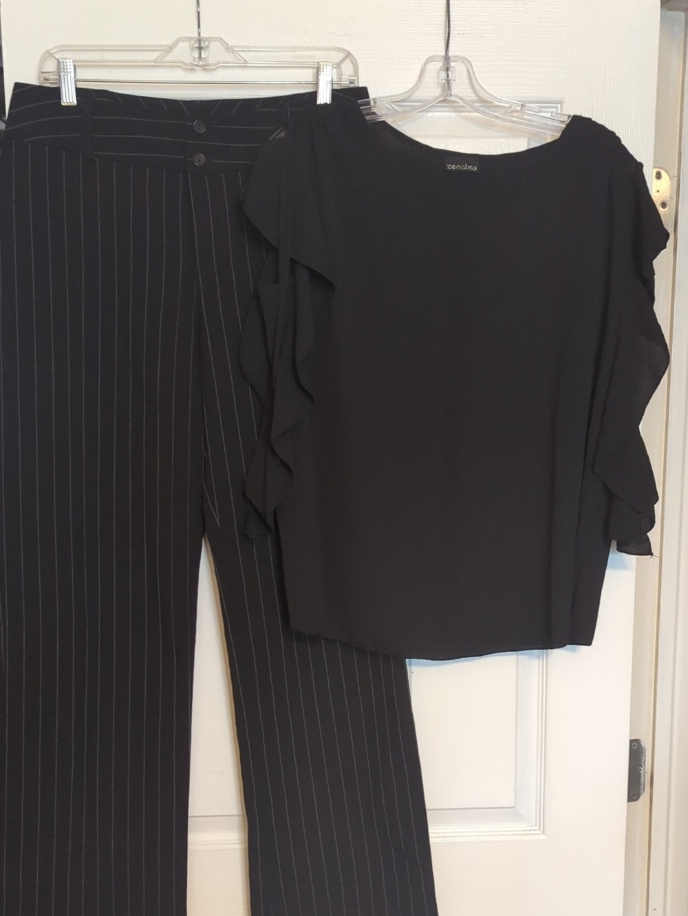 *Outfit* A. Byer Pinstripe Dress Pants (13) And Zenobia Shirt (1x)